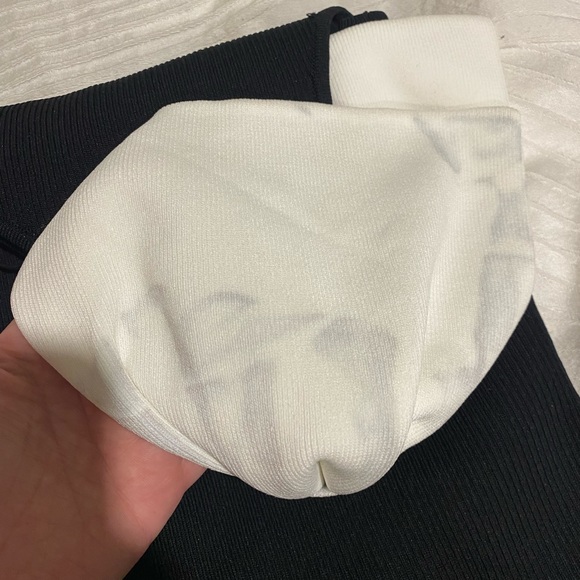 Knitted black tank One shoulder with white knitted bow. Brand new - Picture 3 of 3